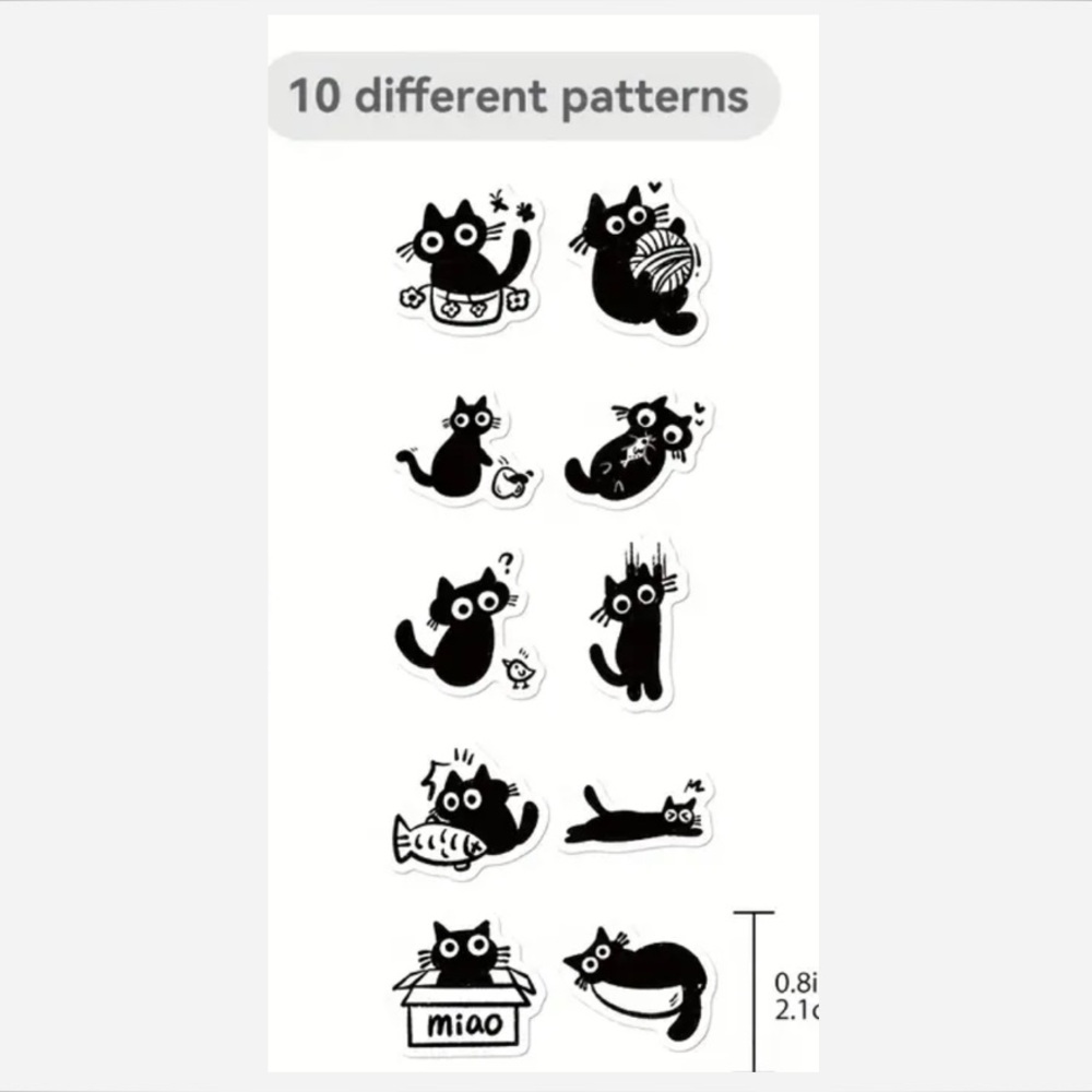 100 Black Cat Stickers - Picture 2 of 7
